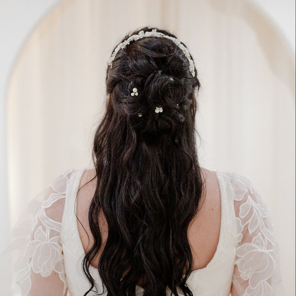 Delicate crystal, pearl & diamante bridal tiara.