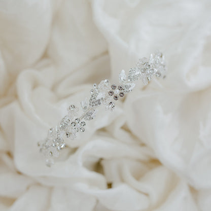 Delicate silver crystal, pearl & diamante bridal tiara.